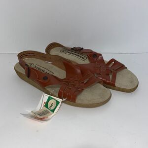 Kinsman Women's Crisscross Strappy Sling Back Sandals In Brown Size 9 NWT